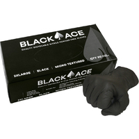 Heavy Duty Black Nitrile Gloves (Disposable) - Medium